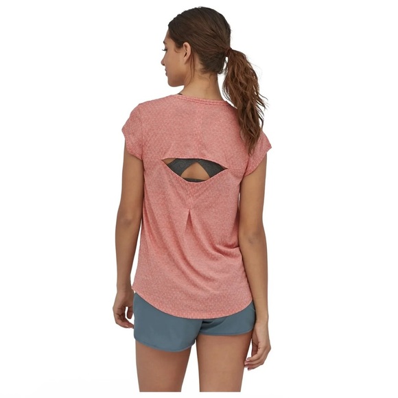 Patagonia Ridge Flow Pink Short Sleeve Women's Tee - Picture 6 of 10